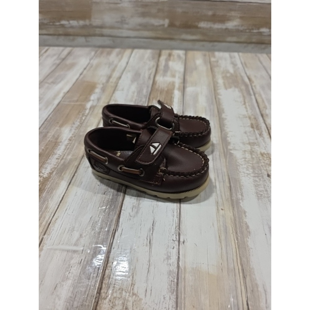 Superoos‎ Toddler Boys Size 5 Brown Boat Shoes Hook and Loop Sailor Loafers